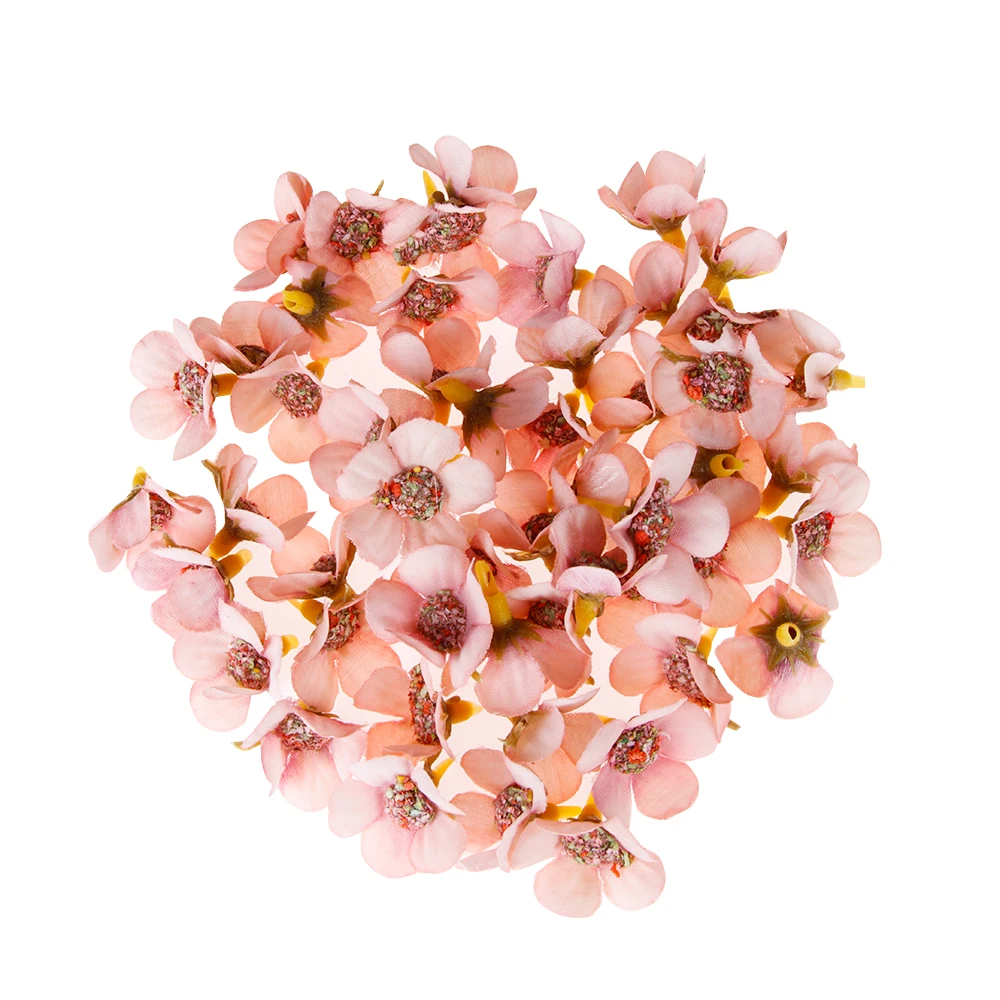 

100Pcs/Lot 2.5cm Multicolor Daisy Flower Heads Mini Silk Artificial Flowers Wreath Scrapbooking Home Wedding Party Decoration