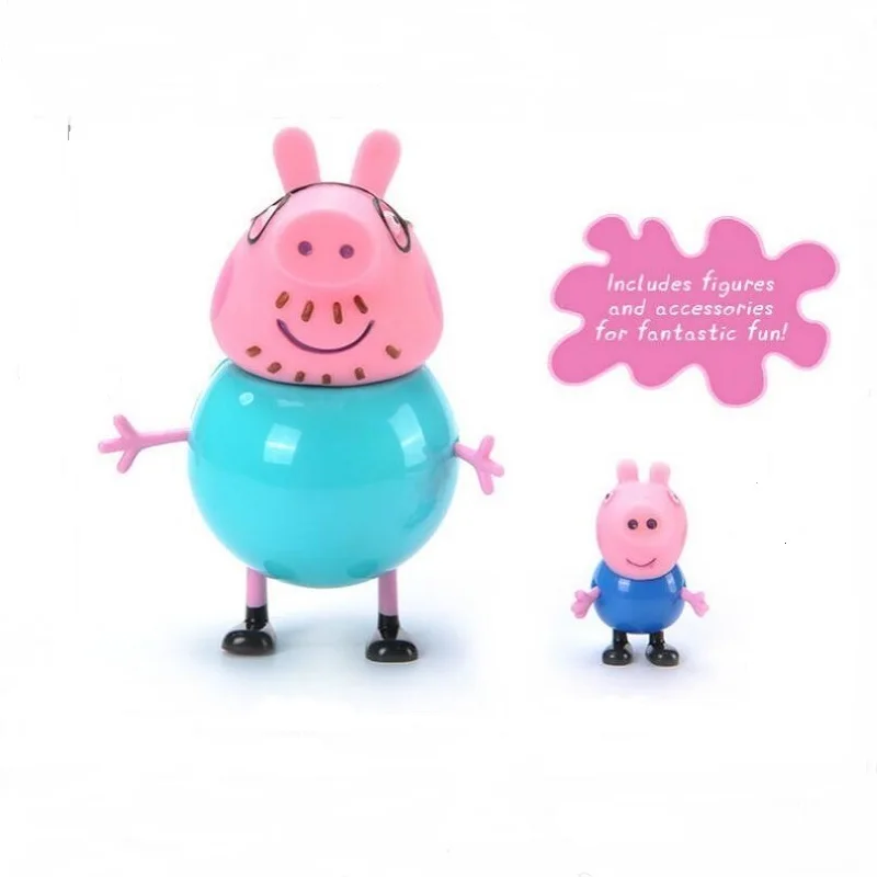 Peppa Pig для маленьких девочек Джордж Семья 4 шт. мама и папа действие модель куклы Pelucia аниме игрушки ребенка день рождения Рождественский