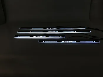 EOsuns LED 移動ドアスカッフポイントで Nerf バー & ランニングボードドア敷居光オーバーレイライニングメルセデスベンツ W222 S クラス 2014-15