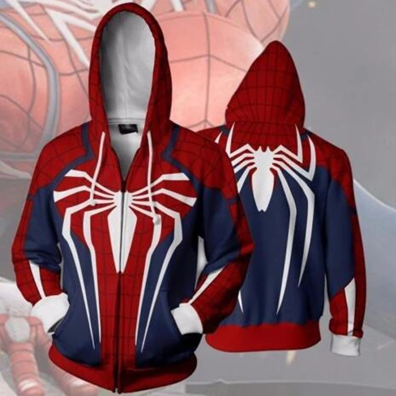 

Superhero Insomniac Spiderman PS4 Game Spider Man 3D Print Hoodies Sweatshirts Cosplay Hooded Casual Coat Jacket