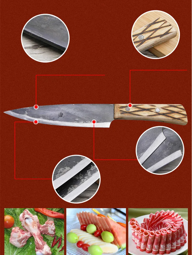 501 клипса стальная кованая раскалывание мяса выпотрошенная кость мясной нож убивая свинья овца Крупный рогатый скот мясник ножи Убойный дом инструмент