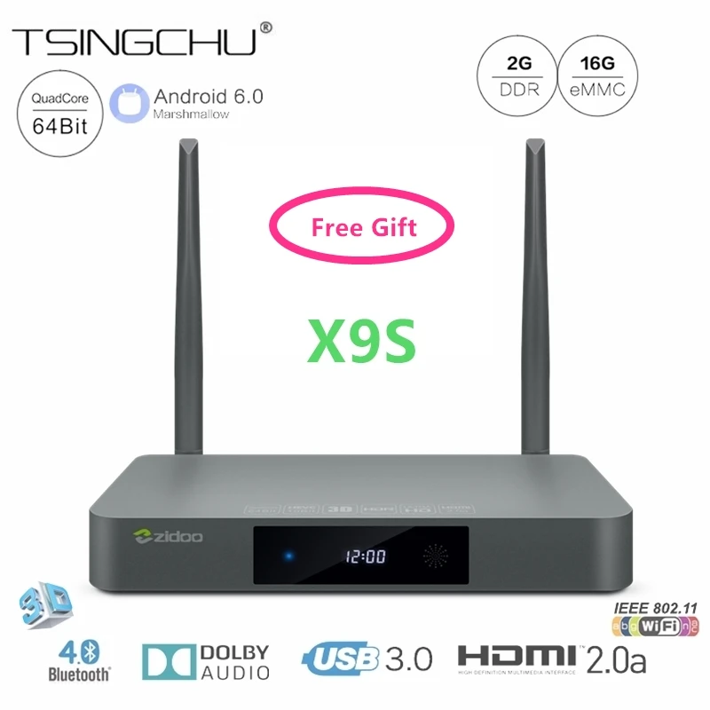 

[DHL] Android 6.0+OpenWRT(NAS) Dual System X9S TV BOX Realtek RTD1295 ARM Cortex-A53 Quad-Core 2G+16G 1000M LAN BT4.0 WIFI Kodi