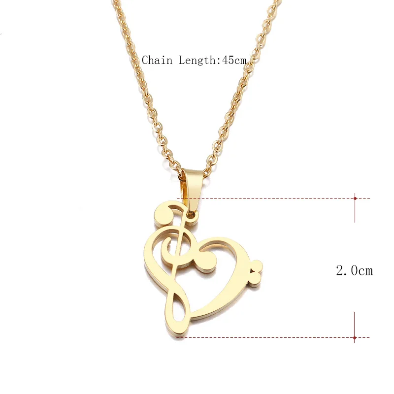 ibobi Stainless Steel Necklace Women Jewelry Music Symbol Heart Trendy Necklaces Pendants Donot Fade Valentine's Day Gift (2)