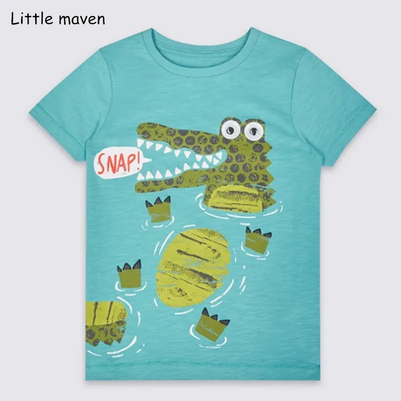 

Little maven children 2018 summer baby boys clothes short sleeve animal print t shirt cotton brand tee tops 51059
