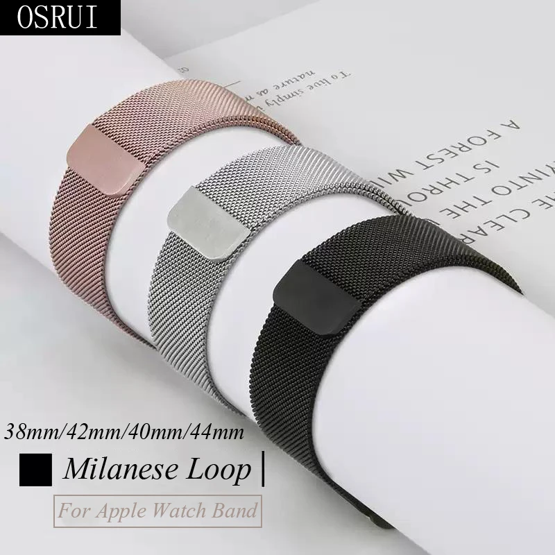 

Milanese Loop For apple watch band 42mm 38mm 44mm 40mm pulseira apple watch 4 correa iwatch band 4/3/2 Stainless steel Bracelet