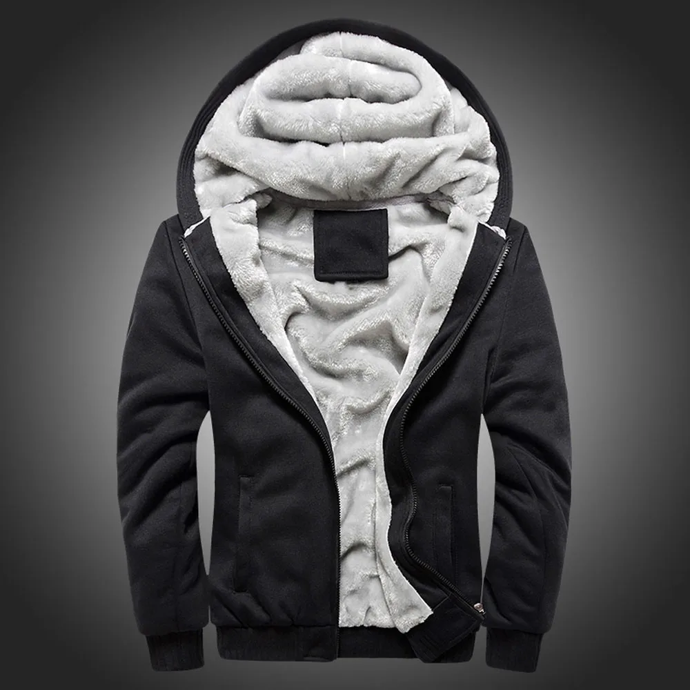 Jacket Men New Brand Winter Thick Warm Fleece Zipper Jacket Coat for Mens SportWear Tracksuit Male European Hoodies#30