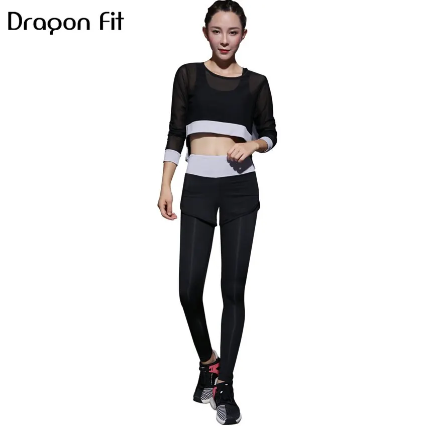 Дышащий бюстгальтер для йоги Dragon Fit штаны леггинсы фитнеса свободная футболка