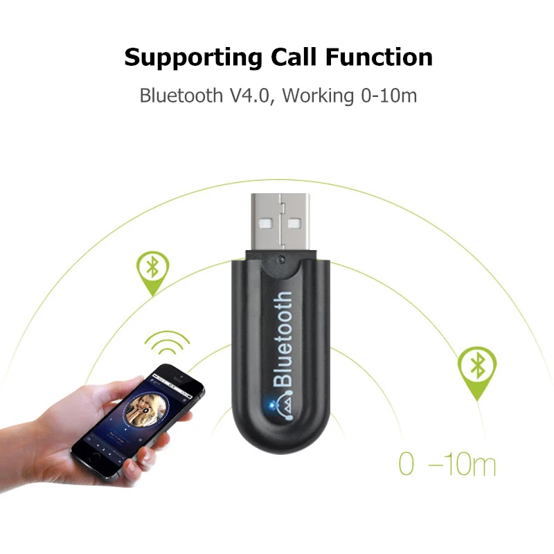 Беспроводной USB Bluetooth 4,0 адаптер Bluetooth аудио ключ Музыкальный звуковой приемник для ПК ноутбука компьютера автомобиля функция Hands free