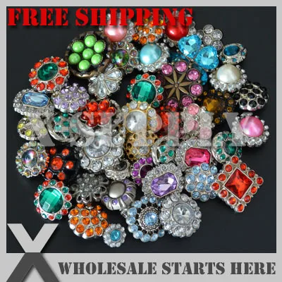 

Acrylic Rhinestone Button with Shank Backing,Mixed Assorted Style,Colors and Size,100pcs/lot