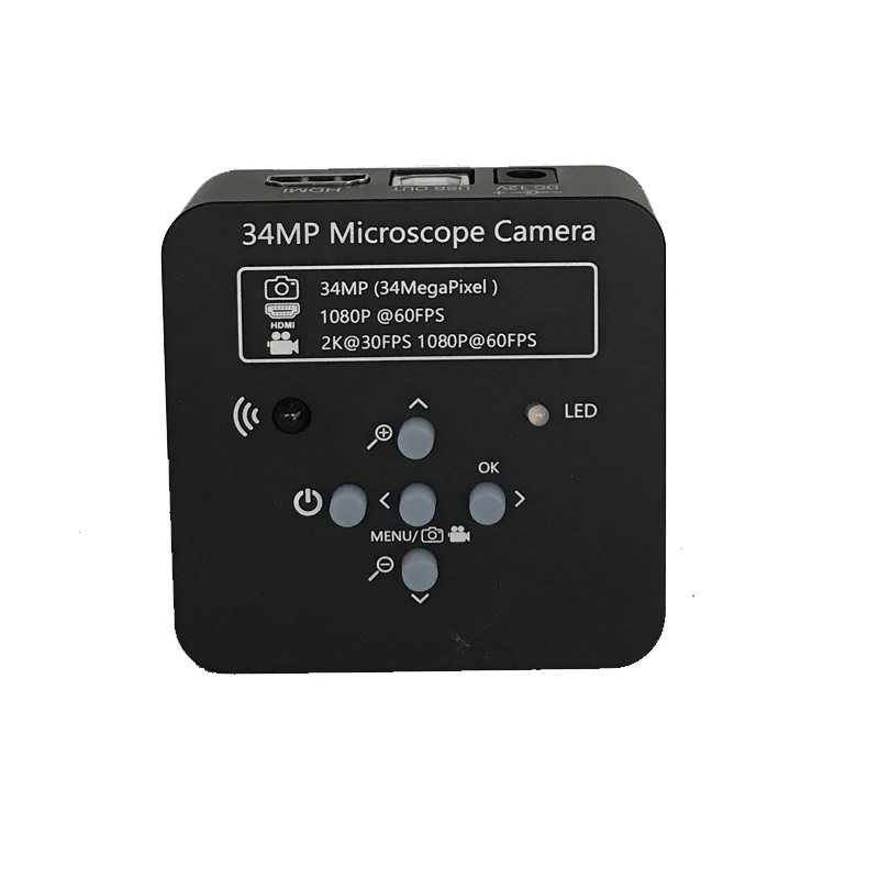 VeliHome Lens Adapter 41MP HDMI USB Industrial Electronic Digital Video Microscope Camera 100X Lens Kit LED Light for Phone DIY Repair 