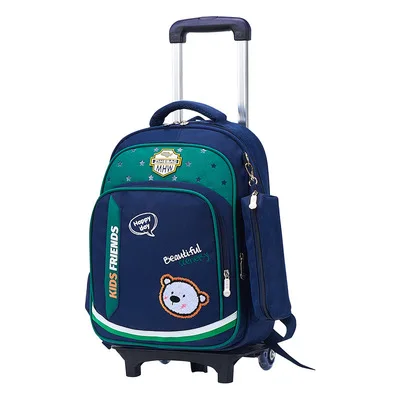 3 шт./компл. детская поднимающийся по лестнице чемодан школьная сумка на колесах студенческие канцелярские принадлежности сумка мальчик чемодан От 6 до 10 лет дети рюкзак для путешествий - Цвет: 2 wheels
