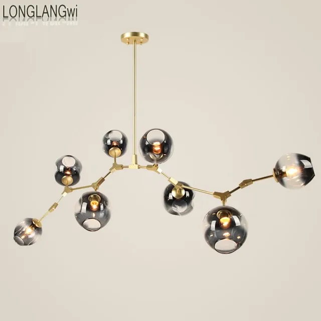 globe glazen hanglamp vertakking bulle moderne kroonluchter licht