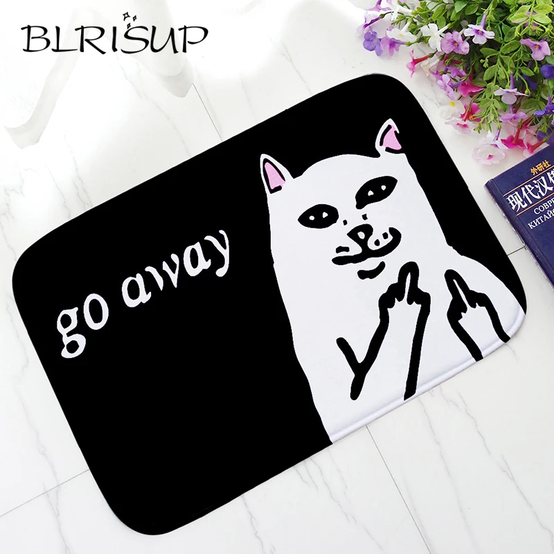cheap BLRISUP Black White Hello Goodbye Go Away Anti slip Floor Mat Door Entry Front Door Mats Outdoor Indoor Welcome Mat Doormat