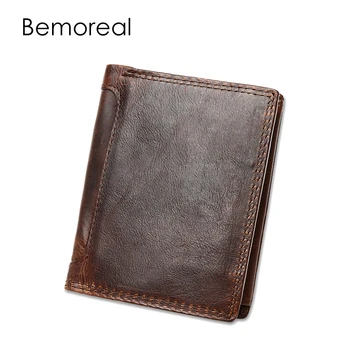 

Bemoreal Short Wallet for Men Genuine Leather Crazy Horse leather Coin Purse Small Wallet Brand High Quality Change Purse