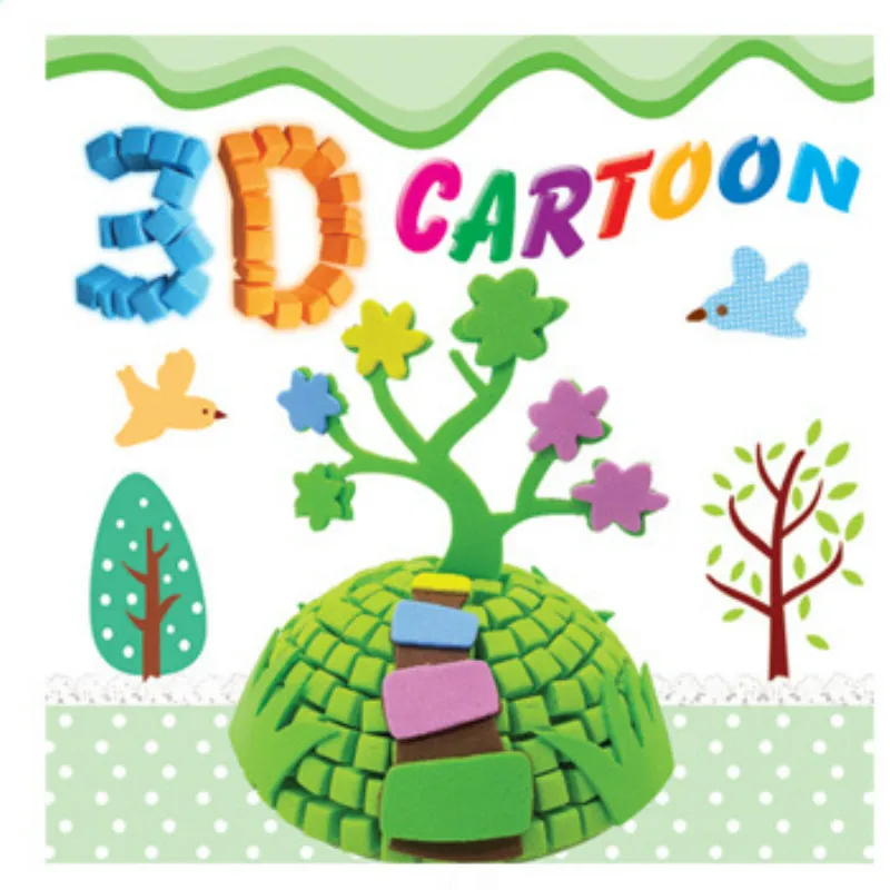 3D EVA пены модель головоломки игра DIY мультфильм животных обучения образовательные игрушки для детей дома и школы стереоскопического искусства - Цвет: tree