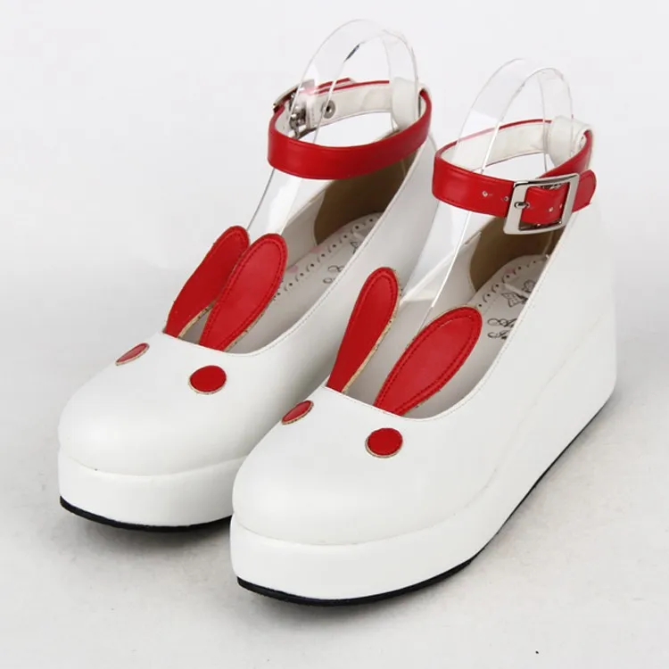 Весенние женские туфли в стиле «Лолита» уши кролика обувь для маскарада женщин плюс бархат кожи на плоской подошве туфли принцессы обувь на платформе
