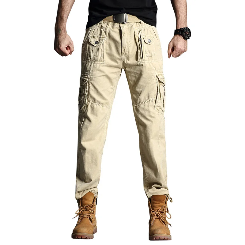 Men Cargo Pants Army Green Big Pocket Decoration Mens Casual Long Trousers Male Spring Fashions New Military Pants Plus Size 40
