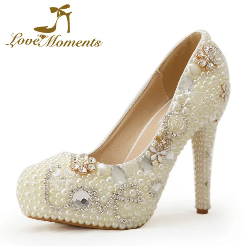 2018 Love Rhinestone Comfortable Wedding Party Shoes 4 Inches