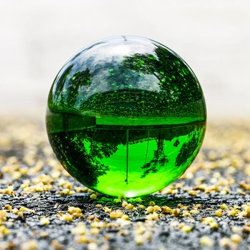 

H&D 80mm Green Crystal Ball with Stand, 3.15" (Green) Home Fengshui Decoration