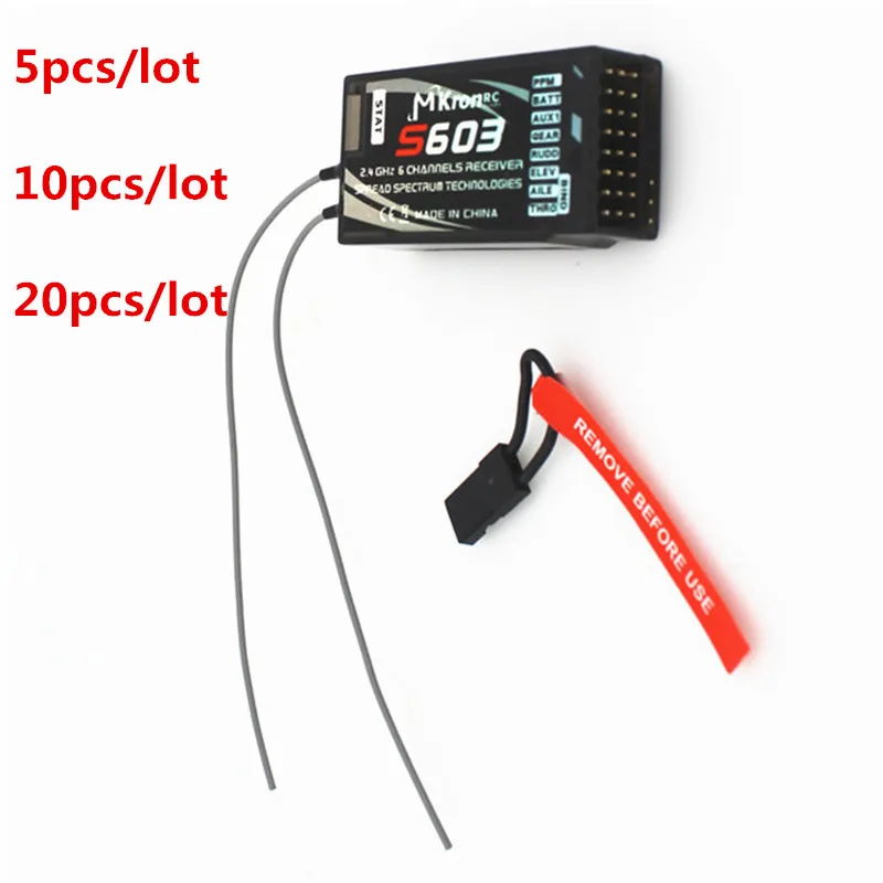 Récepteur Avion FSFLY S603 2.4G 6CH - Compatible DSMX, DX6i, JR DX7, PPM, Toutes échelles