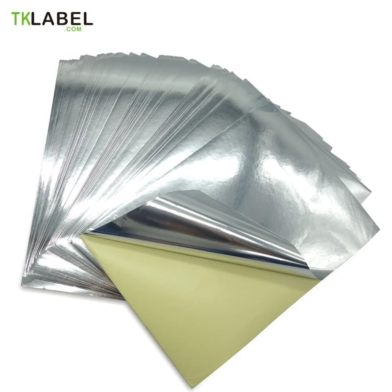 

A4 Глянцевая Серебряная ПЭТ этикетка 60 листов/упаковочная самоклеющаяся печатная наклейка для лазерного принтера