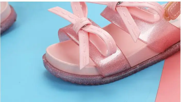 Мини Мелисса обувь Летние босоножки для девочек детская обувь желе сандалии желе обувь для девочек Нескользящие Детские пляжные сандалии малыша