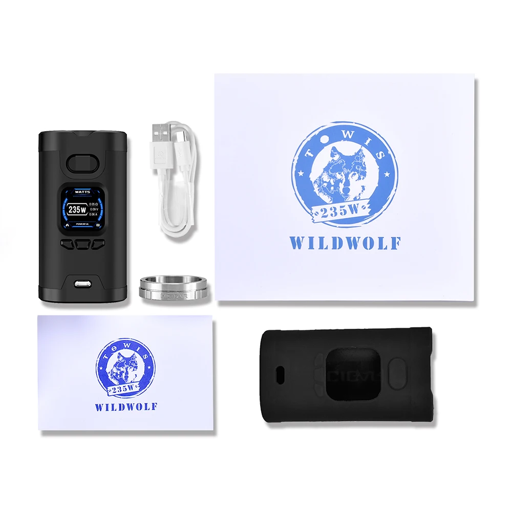 Original Hcigar Wildwolf 235 W TC MOD con Towis XT235 Chipset y 1,3 pulgadas TFT pantalla a Color No 18650 batería cigarrillo electrónico - 5