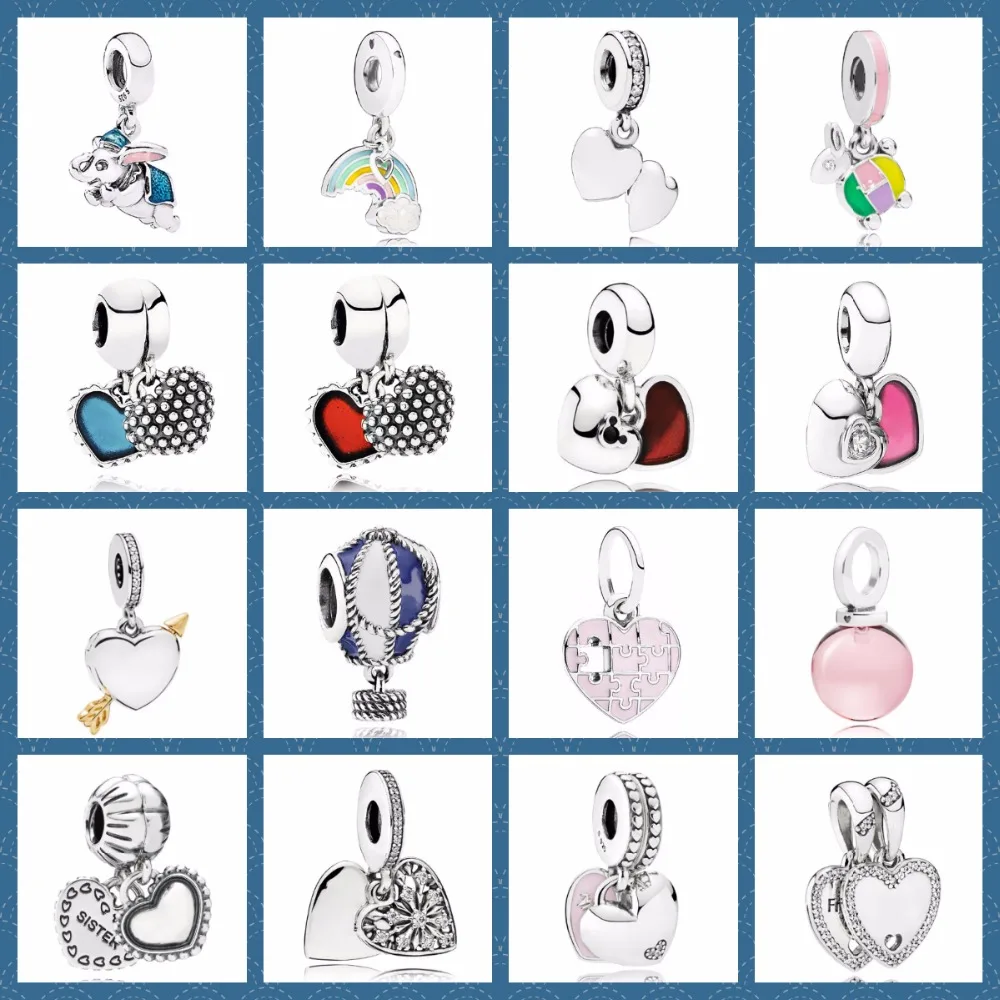

100% 925 Sterling Silver 1:1 Version Original Charm Pendant Forever In My Heart Hanging Family Script Charm Fif Pan Bracelet