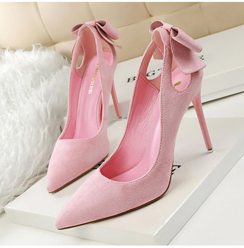 Women's Pumps Shoes High Heel Womens Shoes Heels Sexy High Heels Nightclub Party Women Shoes With Heels And Bow Tie Office Lady  (6)