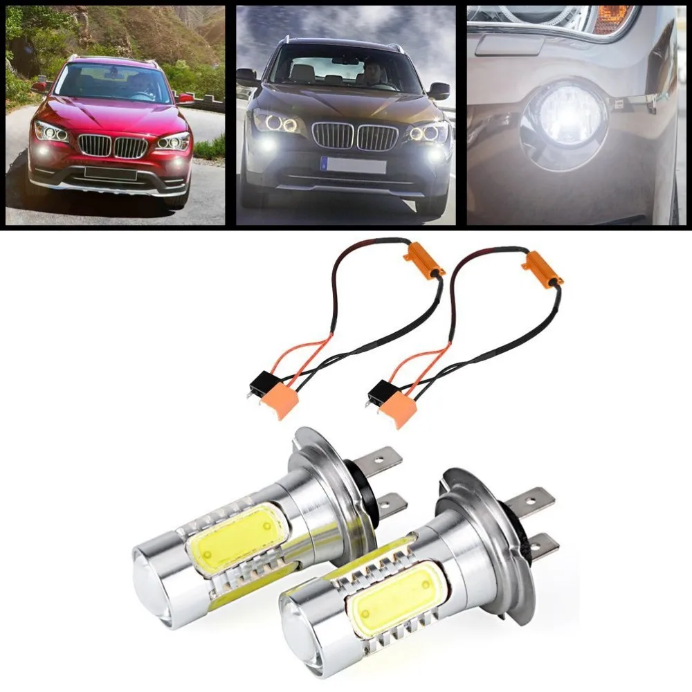2PCS Blanc LED Feux Anti Brouillard Phares Feux Stop Feux Arriere Inverser La Lampe Auto