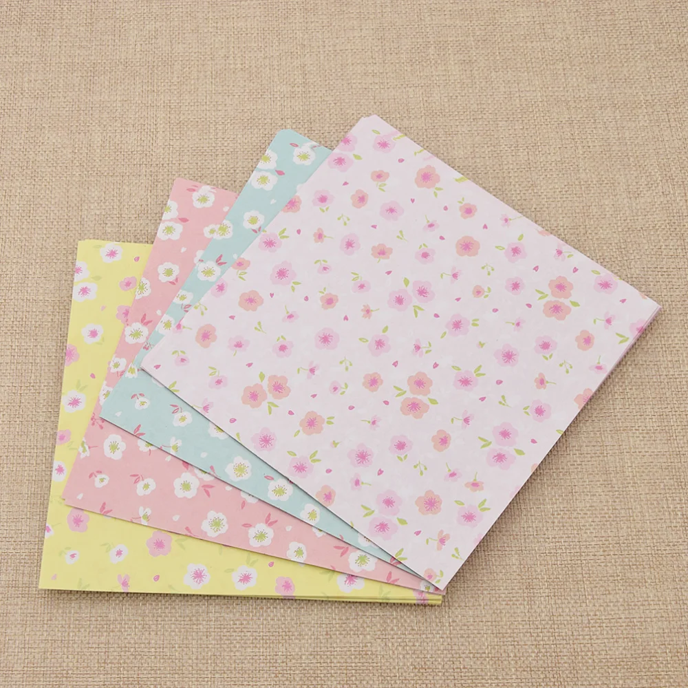 

60pcs Colorful Cherry Blossoms Flower Origami Paper For Kids DIY Handmade Gift Box Decor Scrapbook Paper Material