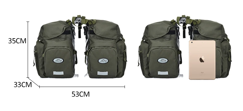 Sale Bicycle Bag Mountain Road Saddle Cycling Bags MTB Rear Double Side Rack Tail Seat Pannier Pack Bike Accessories Rain Cover XA37D 1