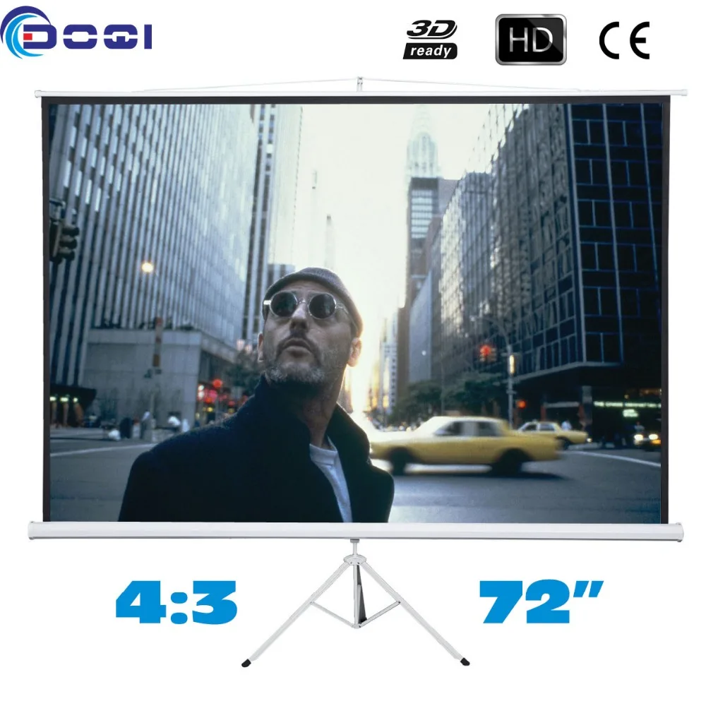 

High Contrast 72" 4:3 Tripod Portable Projection Screen HD Floor Stand Bracket Projector Screen Foldable WFFG Factory sales