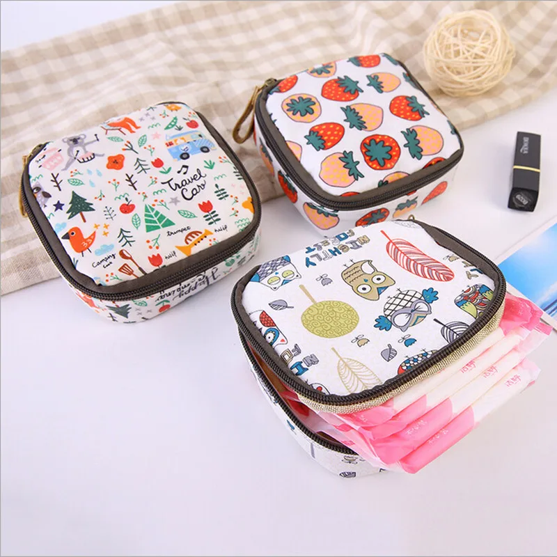

Cute Cartoon Coin Purse Cosmetics Storage Bag Girls Women Napkins Organizer Storage Holder Easy Small Articles Zipper Pouch
