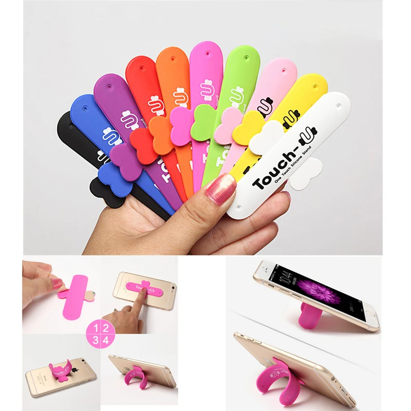 

10pcs Cool gadget Touch-U Silicon Stand Phone Holder Mobile support para celular for iphone X 8 7 for Samsung S9 Note 8 Tablet