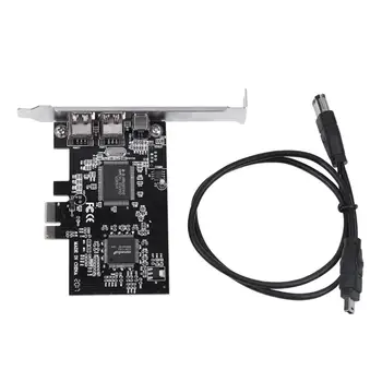 

PCI-E PCI Express FireWire 1394a IEEE 1394 Controller Card with Firewire Cable 2.5Gbps for Video Audio Transmission/Video Camera