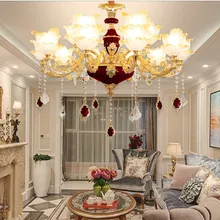 Французская хрустальная люстра современная лампа вилла гостиная спальня столовая лампа Европейский стиль ретро садовая люстра