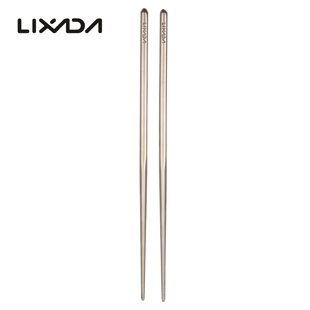 

Lixada 1 Pair of Titanium Lightweight Ultra-strong Square Reusable Chopsticks with Carrying Pouch Camping Utensils Outdoor