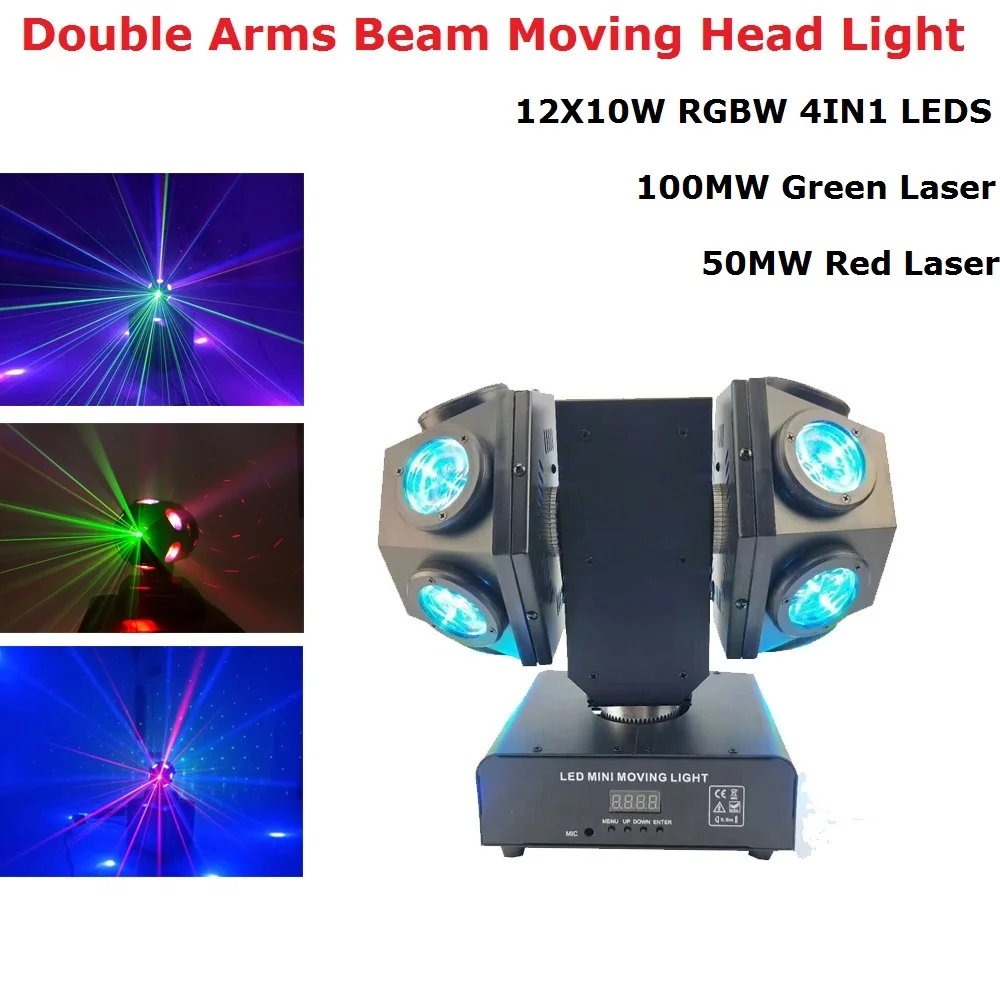 

12X10W Double Arms Beam Light DMX512 Moving Head Light Football DMX512 Laser Light DJ /Bar /Party /Show /Stage Light Laser Dance