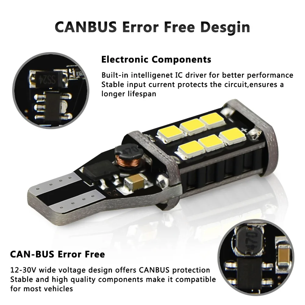 2x Canbus T15 W16W светодиодный фонарь заднего хода 2835SMD Автомобильный светодиодный задний фонарь для BMW 5 серии E60 E61 F10 F11 F07 Mini Cooper