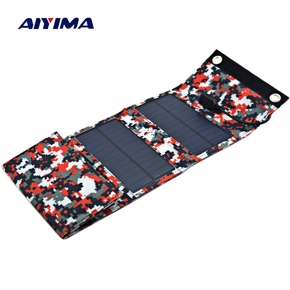

AIYIMA 9W Solar Panels Portable Folding Foldable Waterproof Solar Panel Charger Power Bank for Phone Battery Charger