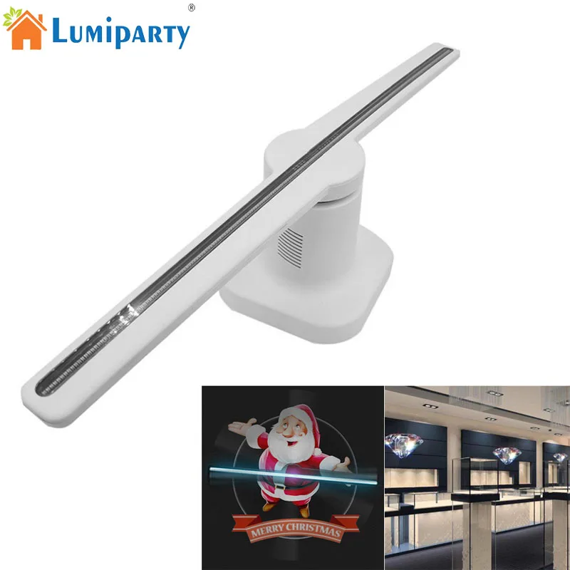 

3D Hologram Advertising Display LED Fan Holographic Imaging 3D Naked Eye LED Fan Light LED Moving Head Light Holiday Decoration