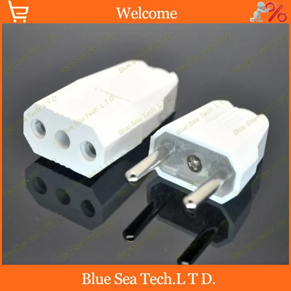5 пар белого цвета AC 250 V 10A, EN, ЕС, круглые, 2 контактный разъем шнура питания головки электрическая вилка+ socketr, съемный штекер