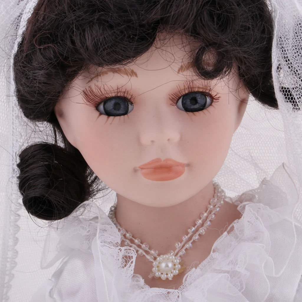 40cm Victorian Porcelain Doll with Wedding Dress White Home Display Decoration Gifts