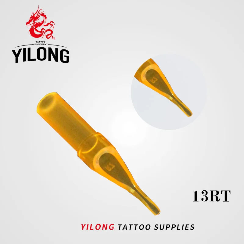 YILONG 50 шт. 13RT плоские Magnum золото Акула одноразовый стерильный набор для тату сопла питания GSDT-1002356-13RT