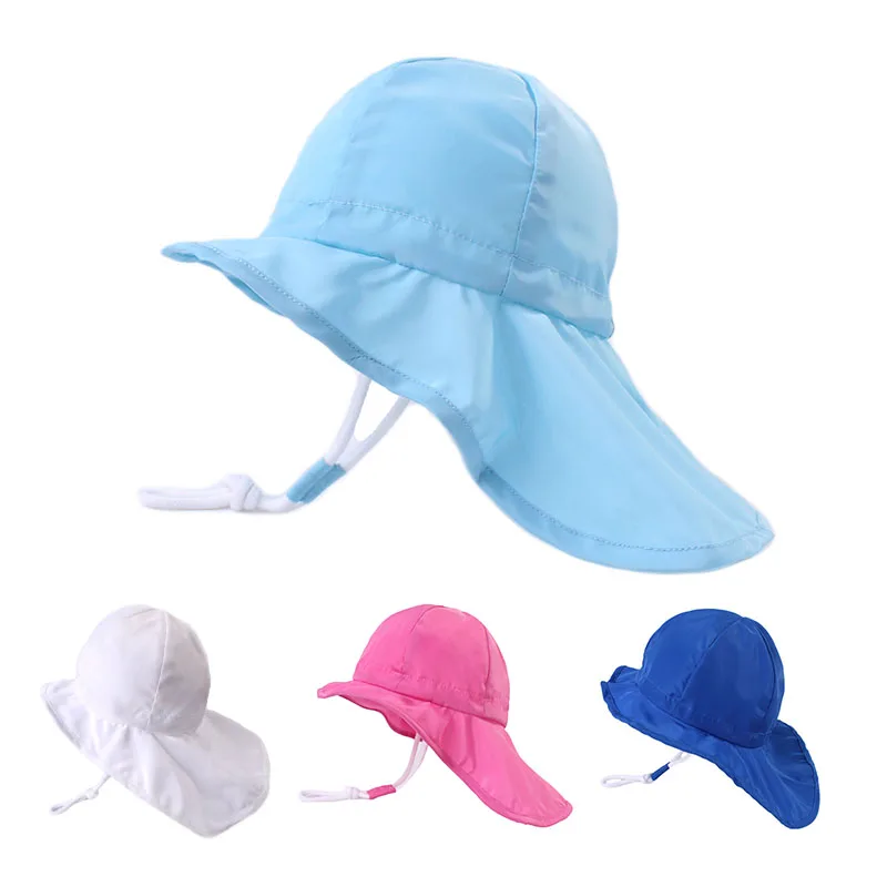 Детская шляпа с широкими полями UPF50, Солнцезащитная шляпа, Детская шляпа для защиты от солнца, пляжная шляпа для мальчиков и девочек