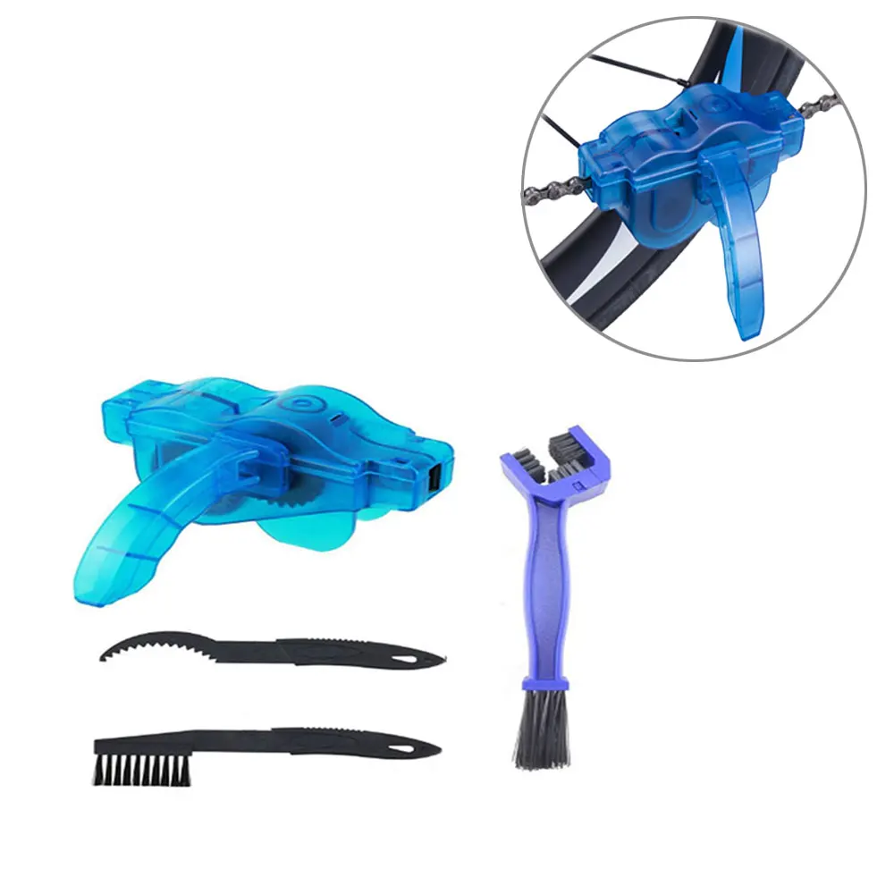 Bicycle chain cleaner set scrubber brushes cleaning kit mountain bike