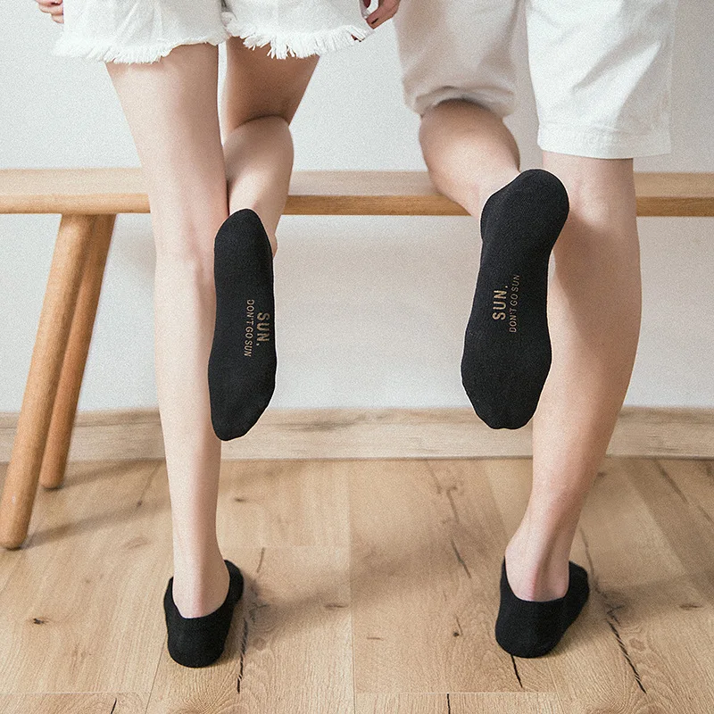 Унисекс Socks7 пары хлопок буквы короткие невидимые сплошной цвет лодыжки женщин