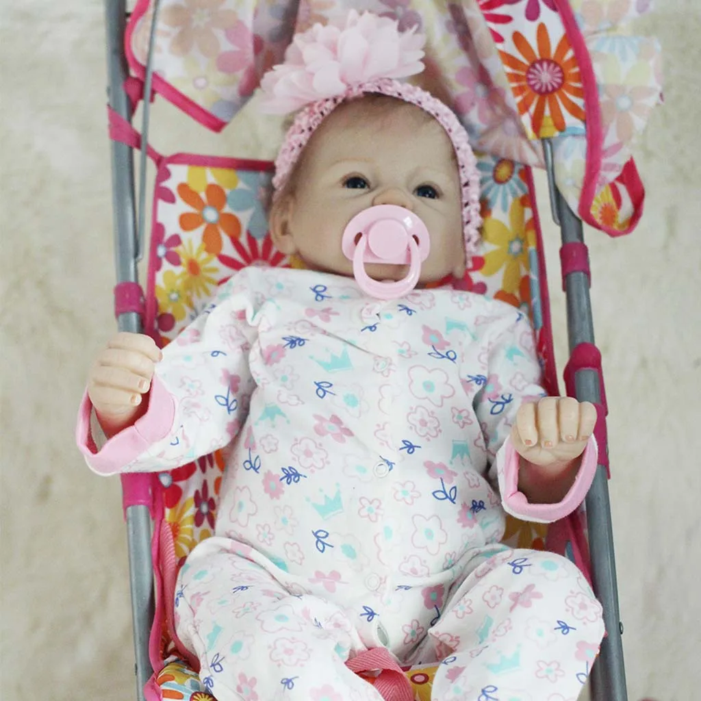 

Real Touch 22inch Reborn Doll Newborn Baby Doll with Panda Clothes, Nursing bottle and Magnetic Pacifier