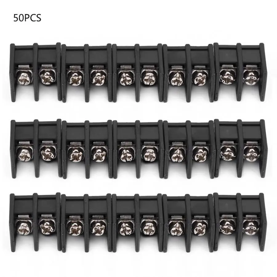 

50pcs 2-Pin 7.62mm Pitch Circuit Board Wiring Barrier Terminal Blocks Electrical Connector 300V 20A for Circuit Board Wiring